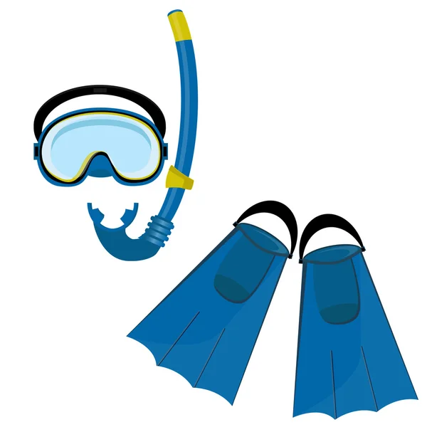 Blue swimming equipment — Stock Vector