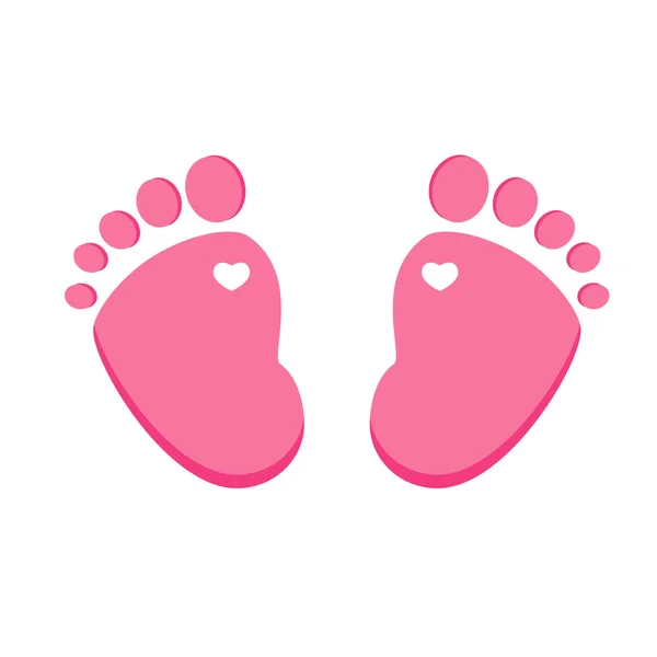 Pink baby footprint — Stock Vector