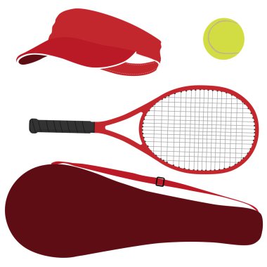 Tenis malzemeleri kırmızı ayarla