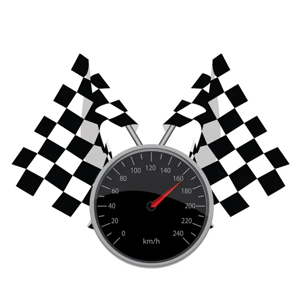 车速表和交叉的标志 — 图库矢量图片