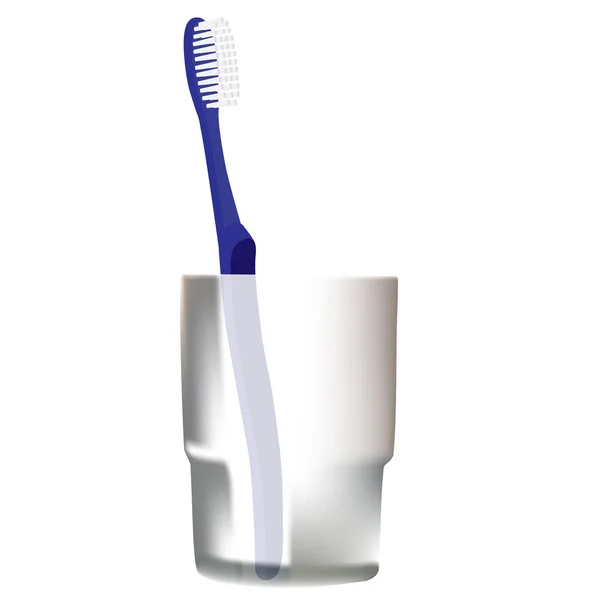 Blaue Zahnbürste im Glas — Stockvektor