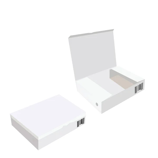 打开和关闭的白盒子 — 图库矢量图片