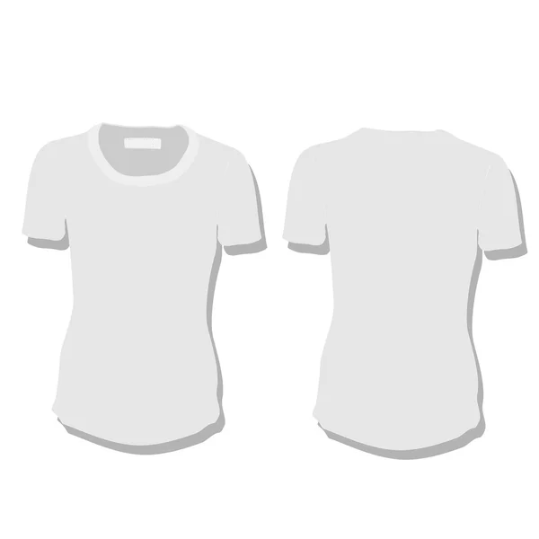 T-shirt mulher branca — Vetor de Stock