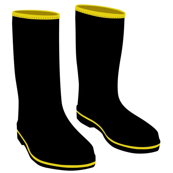 Black rubber boots — Stock Vector