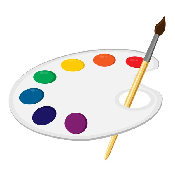 Art palette with paintbrush — Stock Vector