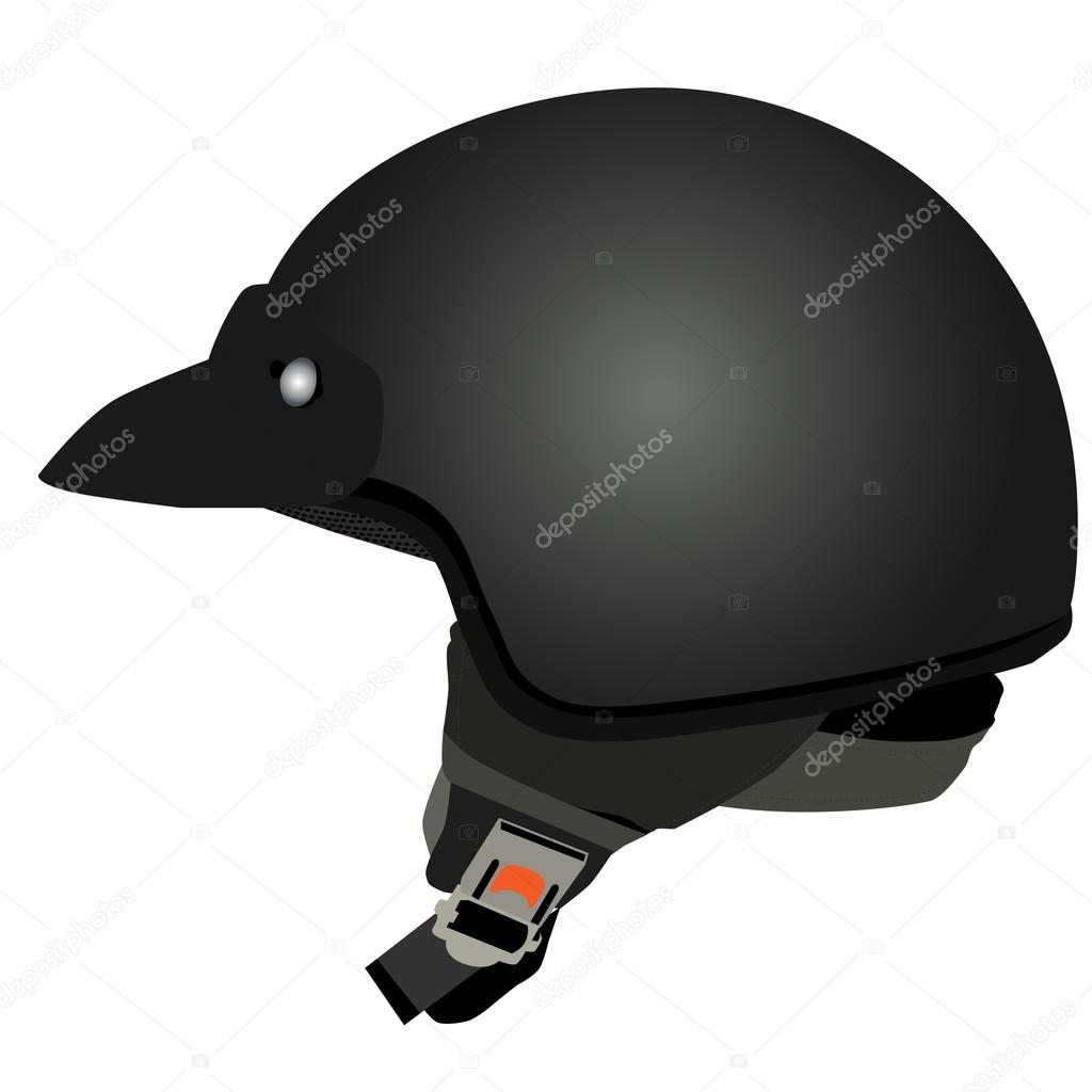 Black police helmet