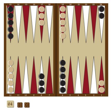 Backgammon game clipart