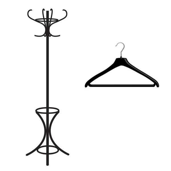 Coat rack och hängare — Stock vektor