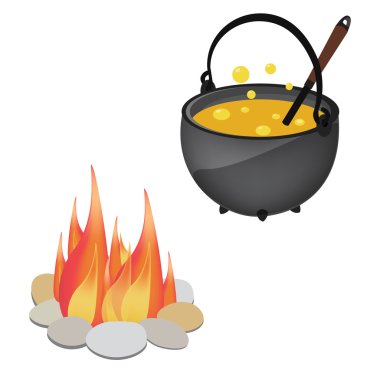 Sihirli su ısıtıcısı ve kamp ateşi