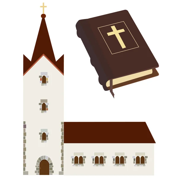 Church and bible — Stock Vector