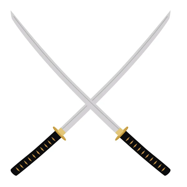 Cruzó Katana — Vector de stock