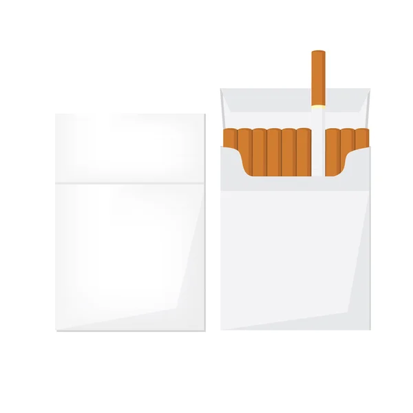 Opened and closed cigarette pack — Stock Vector