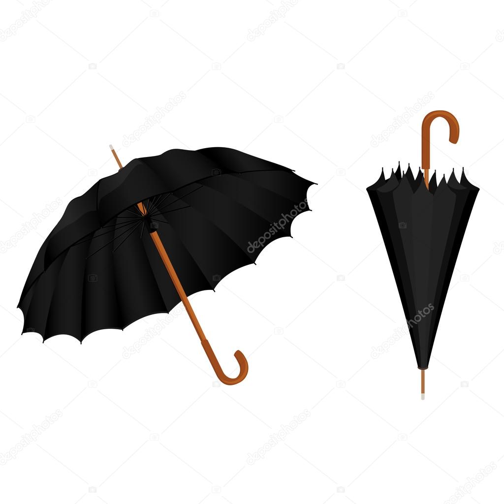 Black umbrellas