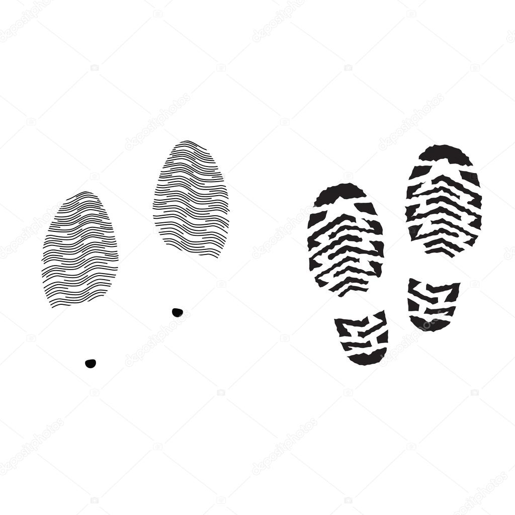 Woman and running shoe print