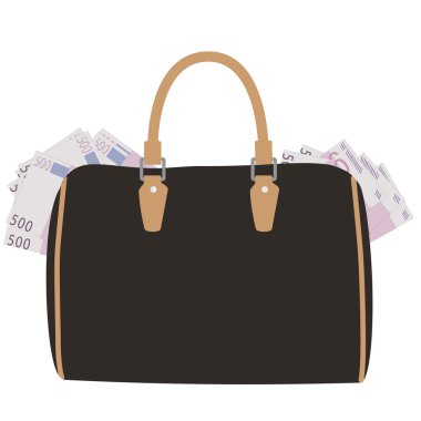 Handbag with money clipart