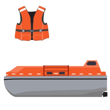 Life boat and jacket clipart