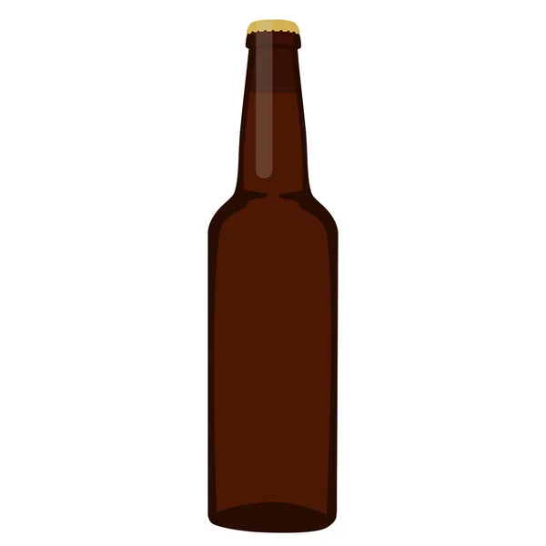 Bruin bierfles — Stockvector