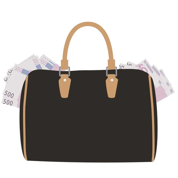 Bolso con dinero — Vector de stock