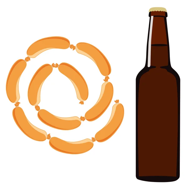 Pivo a klobásy — Stockový vektor