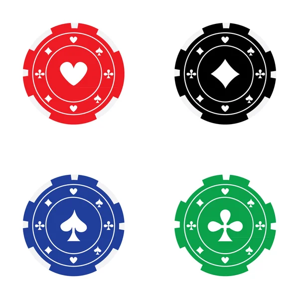 Fichas de Casino — Vector de stock