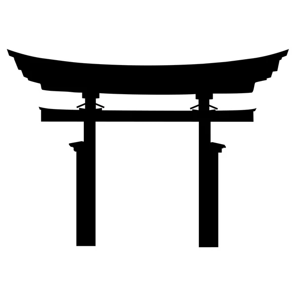 Torii gate siluett — Stock vektor