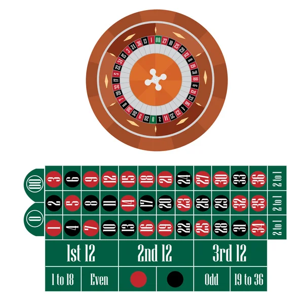 Amerikaanse roulettetafel — Stockvector