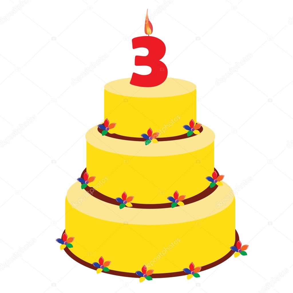 Tercer pastel de cumpleaños Vector de stock #81661328 de ©viktorijareut, image size:1024x1024
