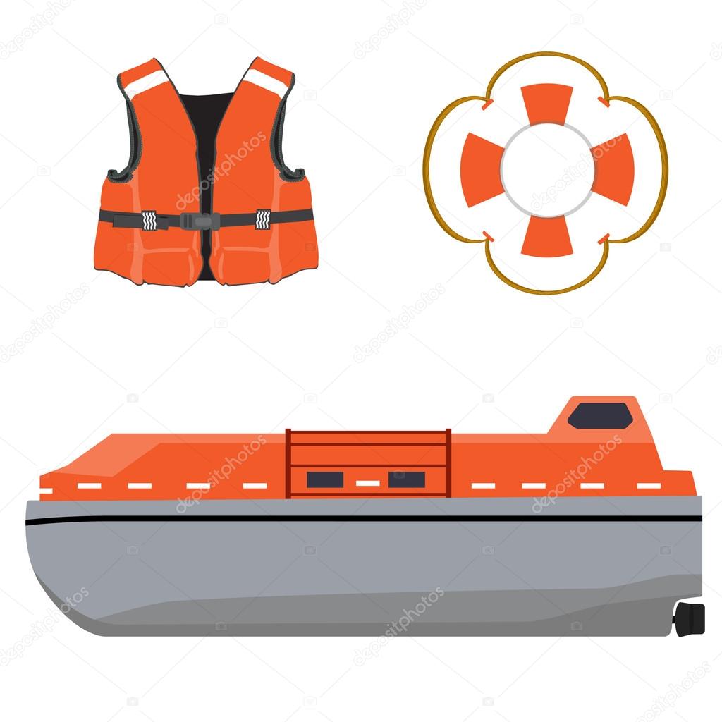 Life boat, jacket and buoy