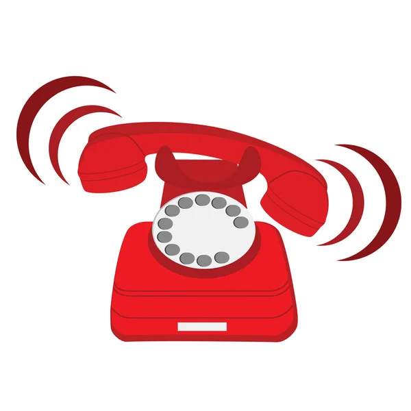 Rode telefoon — Stockvector
