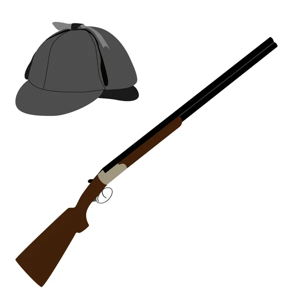 Fusil et chapeau — Image vectorielle