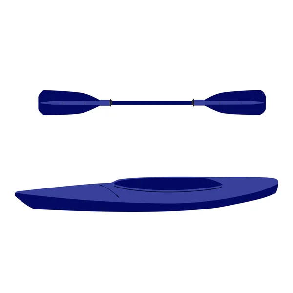 Bateau kayak et rame — Image vectorielle