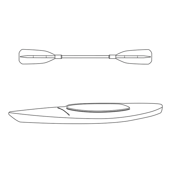 Bateau kayak et rame — Image vectorielle