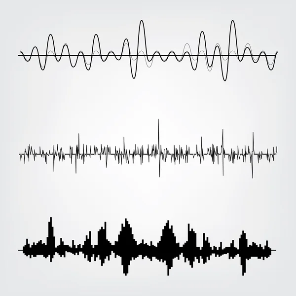Conjunto de ondas sonoras —  Vetores de Stock