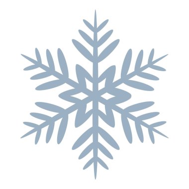 Kar tanesi, kış kar ikonu, Noel sembolü. Beyaz arka planda izole edilmiş. Vektör illüstrasyonu