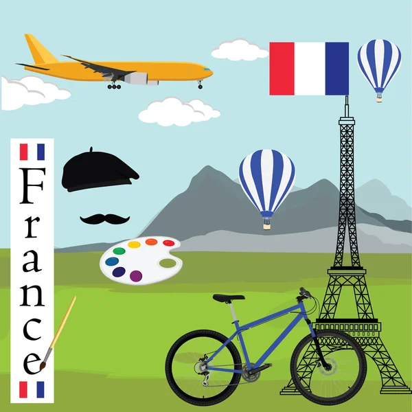 Francia Concetto di viaggio — Vettoriale Stock