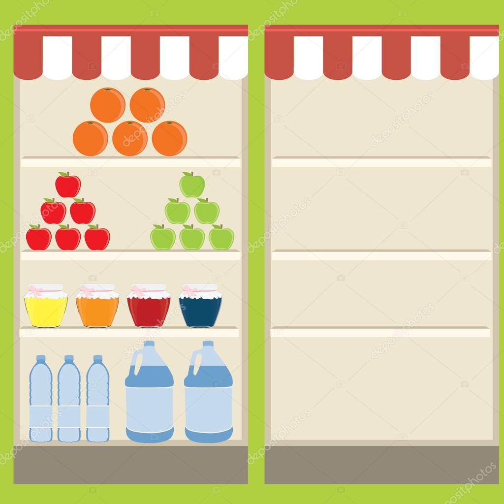 Empty Grocery Store Shelves Clip Art