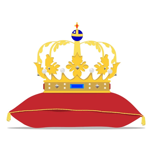 Corona sobre almohada — Vector de stock