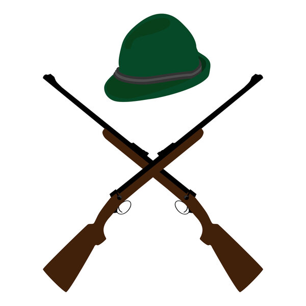 Hat and rifle vector