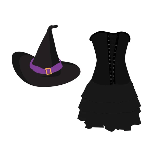 Bruja traje vector — Vector de stock