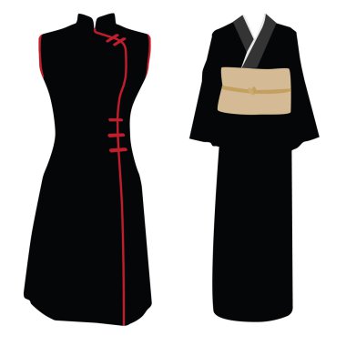 Traditional japan dress clipart