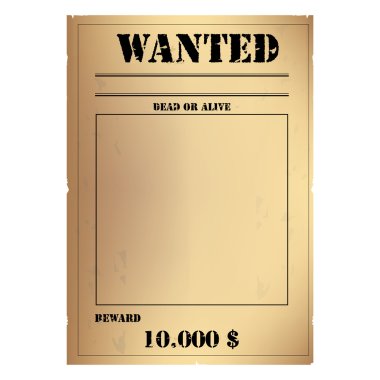 Western wanted poster clipart