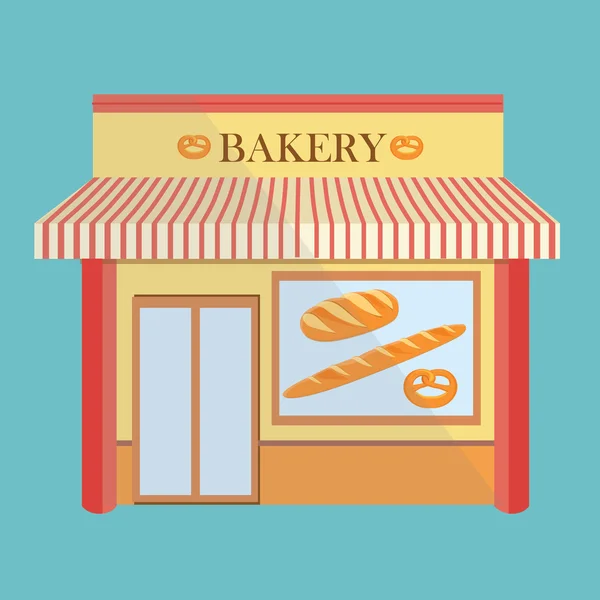 Panadería fachada tienda — Vector de stock