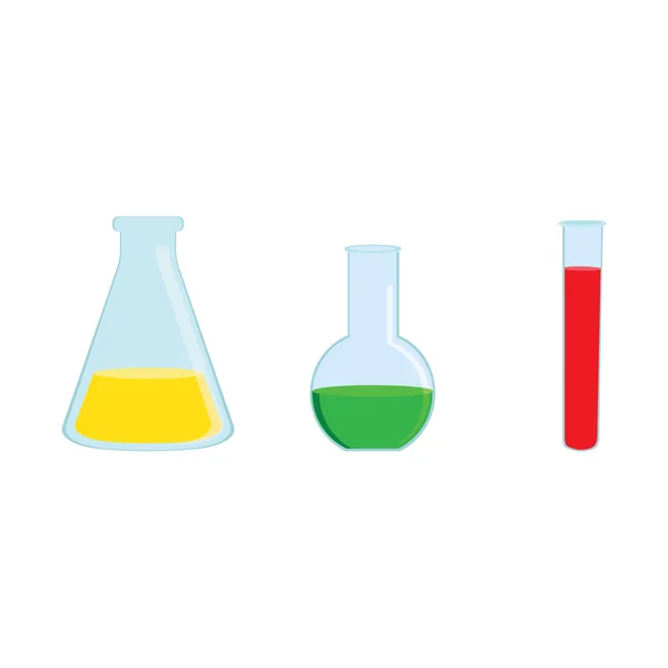 Conjunto de matraces de química — Archivo Imágenes Vectoriales