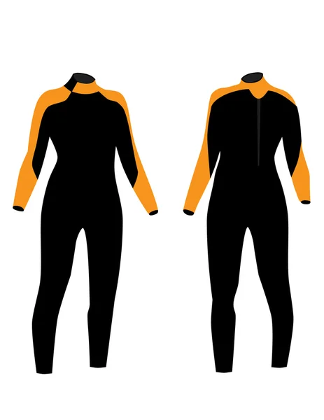 Diving suit front and back — Stock Vector