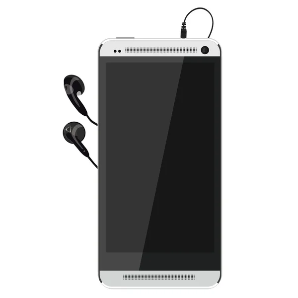 Smartphone y auriculares — Vector de stock