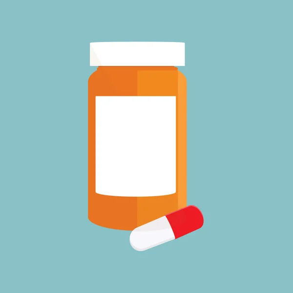 Πορτοκαλί χάπι μπουκάλι — Διανυσματικό Αρχείο