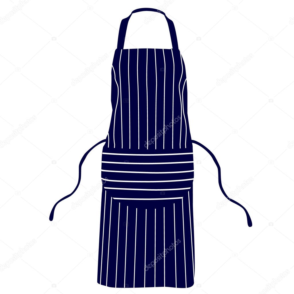 Blue, striped apron