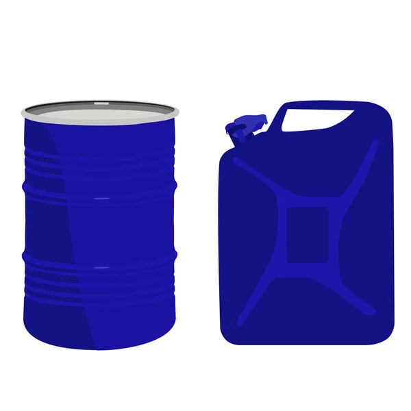 Barril azul e recipiente — Fotografia de Stock