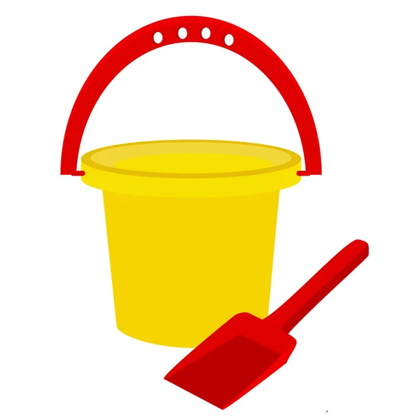 Beach toys- bucket and shovel — Stock Photo, Image