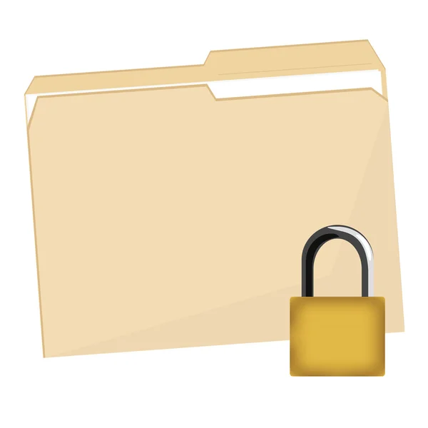 File folder and lock — Stock Photo, Image